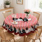 🐓 LIMITED TIME 50% OFF! ❤️ Farmhouse Rooster Tablecloth – Red Buffalo Plaid Chicken Table Cover, Spill Proof & Scalloped Lace Edge ✨