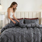 🎉 2026 Sale — Over 22,900 Sold!🛏️ 3‑Piece Pintuck Pleated Duvet Cover & Pillowcases Set