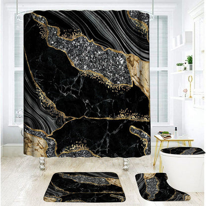 Elegant Marble Pattern Bathroom Shower Curtain