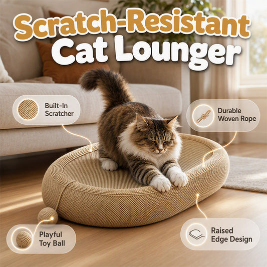 🎉 2026 Sale — Over 21,000 Sold! 🐱 Wear-Resistant Sisal Cat Scratcher Bed – Scratch, Sleep & Play – Roomy Oval Shape + Cat Toy Included – Save Your Sofa! ✨