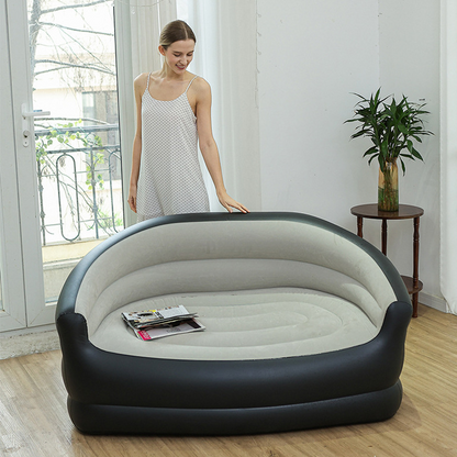 🛋️ 50% OFF NOW! 💨 Inflatable Double Sofa – Instant Comfort, Spacious Seating & Premium Flocked Surface – Quick Setup Anywhere 🏠