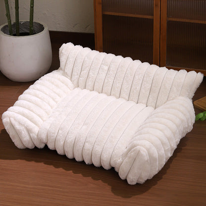 🐾✨50% OFF! 🐱🐶 Cozy Sofa Pet Bed – Ultra-Comfortable, Raised Bolster Edges & Super-Soft Ribbed Plush. Over 11,382 Happy Pets Sleeping in Style!✨