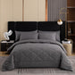 📢📢40% OFF !! ⏰ 3-Piece Quilted Comforter Set with Shams – All-Season Microfiber