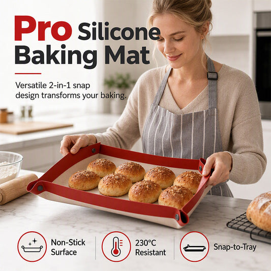 🎉 LIMITED TIME 50% OFF! 🧑‍🍳 Reusable Non-Stick Silicone Baking Mat – Heat Distribution, Leak-Proof Tray Design & Durable Food-Grade Silicone ✨