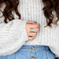 Vintage Carved Teardrop Ring for Women