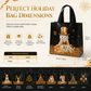 Black Christmas Non Woven Gift Tote Bag Holiday Present Packaging Bag 23x22x11cm
