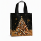 Black Christmas Non Woven Gift Tote Bag Holiday Present Packaging Bag 23x22x11cm