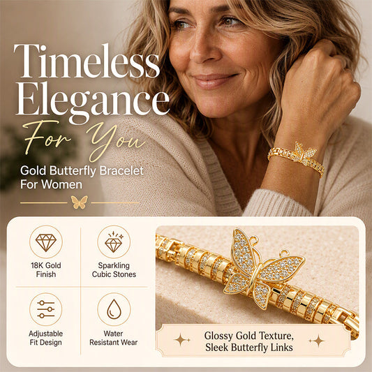 18K Gold Plated Butterfly Link Bracelet