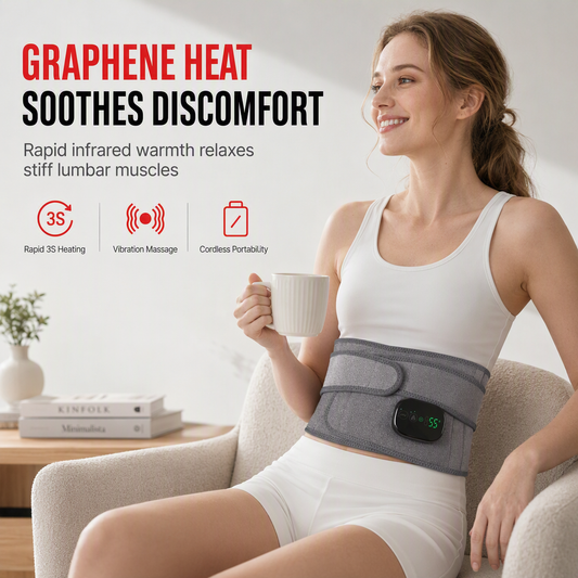 Rechargeable Heated Waist Support Belt with Massage and Red Light Heating Hot Compress Waist Brace with Controller
