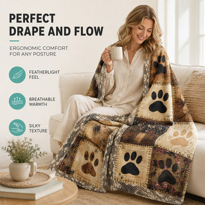 🐾Cute Paw Print Soft Flannel Blanket