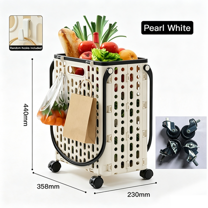 Foldable Shopping Cart with 360 Degree Swivel Wheels