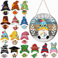 🎄 Interchangeable Gnome Welcome Sign – Wooden Seasonal Hanging Decor for Christmas, Halloween & Home Entryway