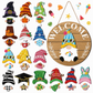 🎄 Interchangeable Gnome Welcome Sign – Wooden Seasonal Hanging Decor for Christmas, Halloween & Home Entryway