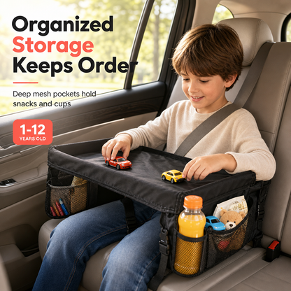🚗 LIMITED-TIME 50% OFF! ✨ Kids Car Seat Travel Tray – Drawing Board & Storage Organizer 🎨