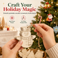 8 Piece Carved Wood Slice Christmas Tree Hanging Ornaments Set with Hemp Ropes for Holiday Party Home Decor