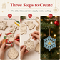 8 Piece Carved Wood Slice Christmas Tree Hanging Ornaments Set with Hemp Ropes for Holiday Party Home Decor