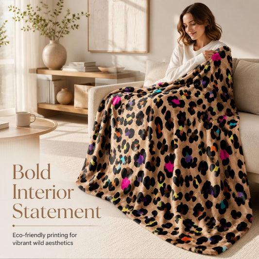 🛋️ LAST DAY 50% OFF! ✨ Ultra-Soft Leopard Print Throw Blanket – Cozy Warmth Without Bulk, Machine-Washable Polyester & 4 Size Options – Bold Style for Every Corner of Your Home 🐆