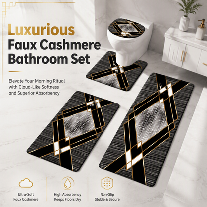 🛁 50% OFF! 4-Piece Bathroom Rug Set – Ultra Soft Plush Non-Slip Bath Mats with Toilet Mat & Lid Cover