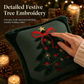 ⏳🔥LIMITED-TIME 50% OFF! ⏰Embroidered Christmas Tree Throw Pillow Cover with Bow (45x45cm) | Decorative Cushion Cover for Living Room Sofa🎄🧸