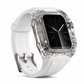 Integrated Smartwatch Band with Protective Case Color Blocking Translucent Sport Strap for 40mm 41mm 42mm 44mm 45mm 46mm 49mm