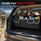 Multifunctional Oxford Cloth Car Trunk Organizer Backseat Hanging Storage Bag for SUV Black 90x12x25cm