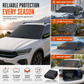 Thickened Magnetic Car Windshield Sun Shade and Snow Cover Waterproof Half Car Cover with Reflective Strips