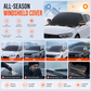 Thickened Magnetic Car Windshield Sun Shade and Snow Cover Waterproof Half Car Cover with Reflective Strips