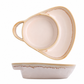 Retro Embossed Ceramic Divided Baking & Serving Dish | Single Handle, Oven & Dishwasher Safe for Meals, Dips & Holiday Gatherings