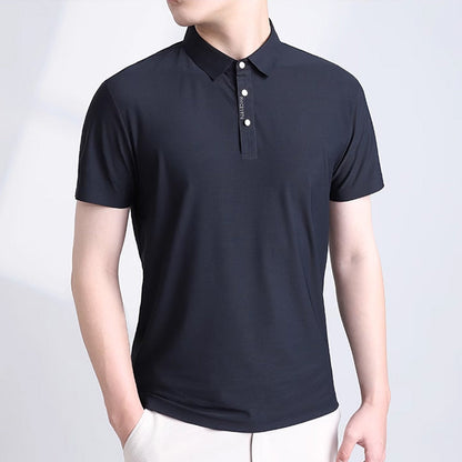 Men's Ice Silk Seamless Business Casual T-shirt