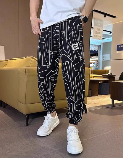🔥New Year Special 50% OFF🔥Ice Silk Printed Casual Side Slit Cropped Pants