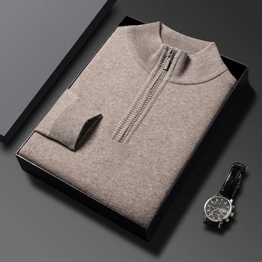 🔥Last Day Sale 35%🔥Men's Wool Sweater Half Turtleneck Zip-up Sweater