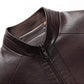 Men’s Warm Plush Lining Leather Jacket Coat
