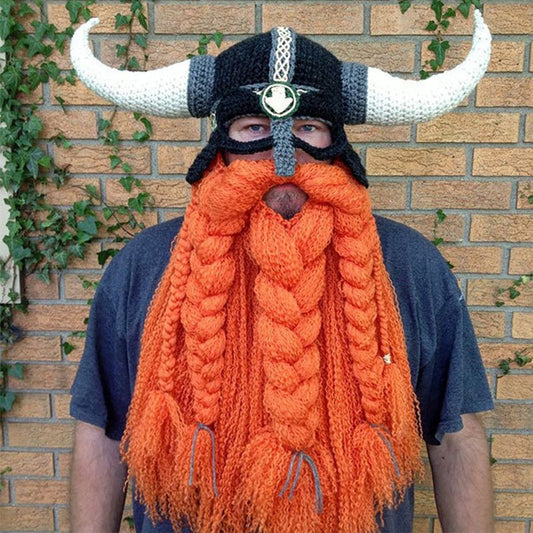 🔥Free shipping🔥Viking Beard Barbarian Bull Horn Beanie