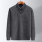 Men's Fluff-lined Sweater with Shirt Collar
