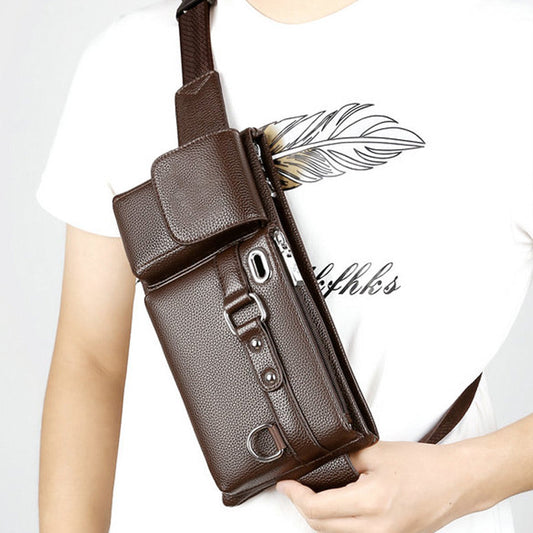 🔥2024 New Year's Hot Sale🔥Men's Portable Business-Style Leather Waist Bag