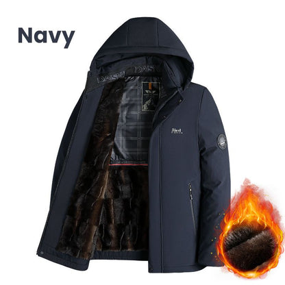 🔥50% OFF & Free Shipping🔥 Men’s Padded Thermal Plush Parka Jacket with Removable Hood