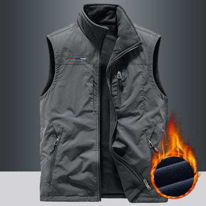 🎁Hot Sale 50% OFF⏳Men's Stand Collar Plush-lined Reversible Vest